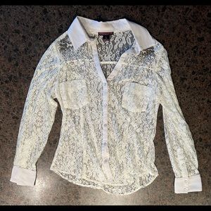 Rock & Roll Cowgirl Lace Button Up Blouse